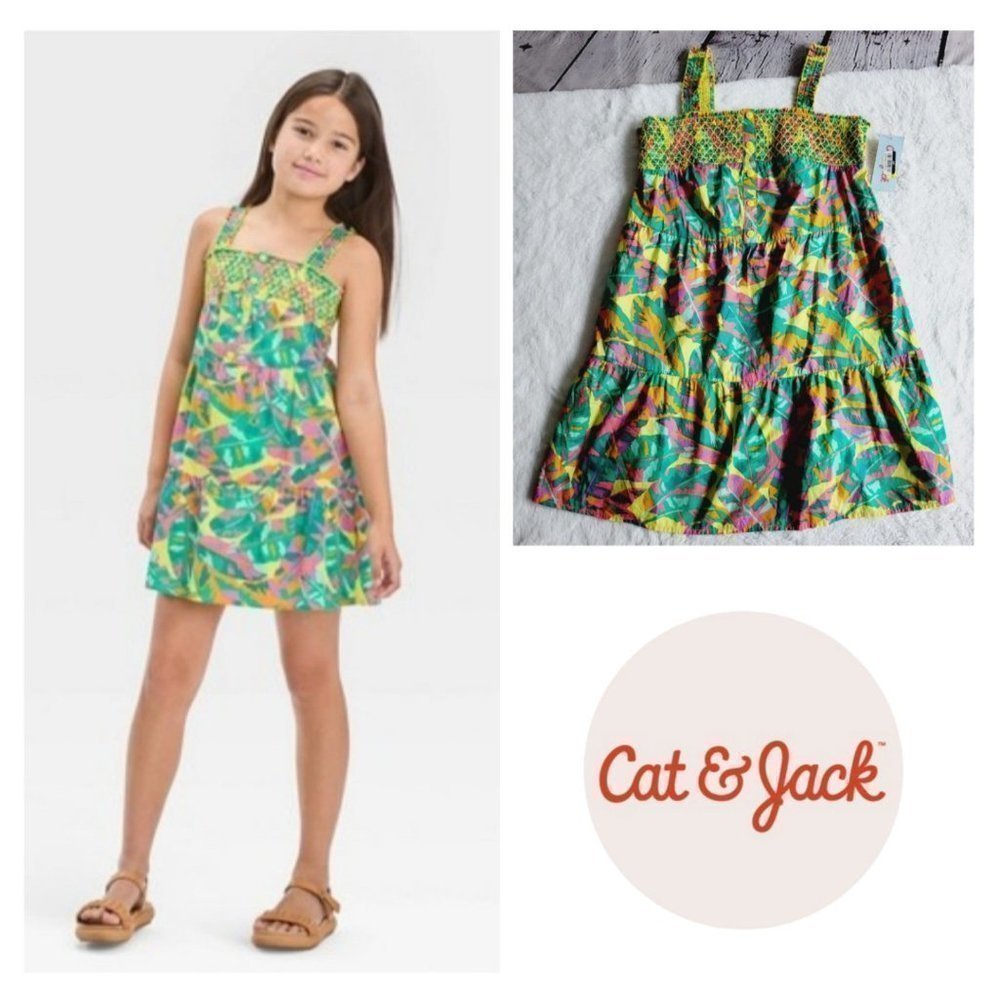 Cat & Jack, Girls' Sleeveless Short Woven Dress, 3KIDC-AO